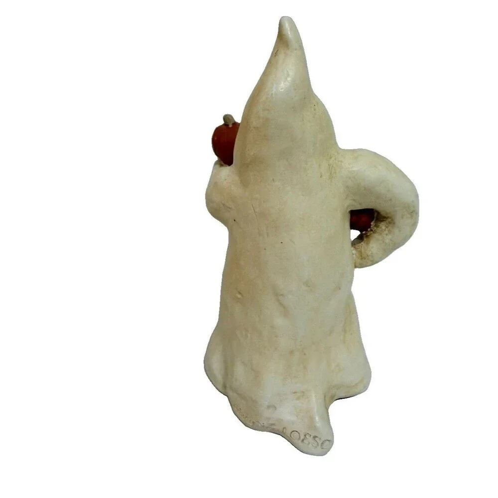 Rare Ginny Diezel Ghost Holding Jack O Lantern Pumpkin Figurine Halloween 5 7/8”